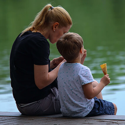 Mom-and-son-eating-ice-cream