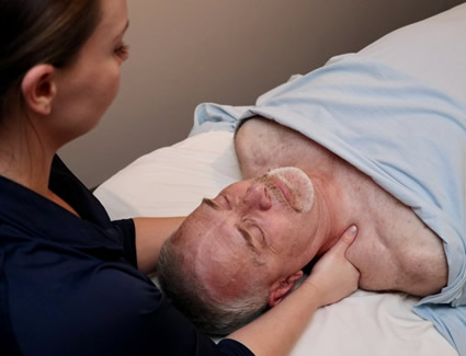 Man getting shoulder massage