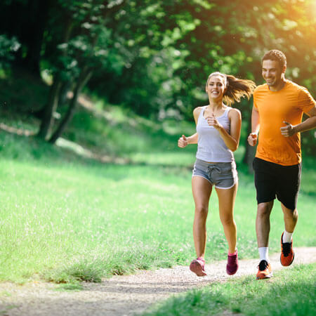 Couple exercising