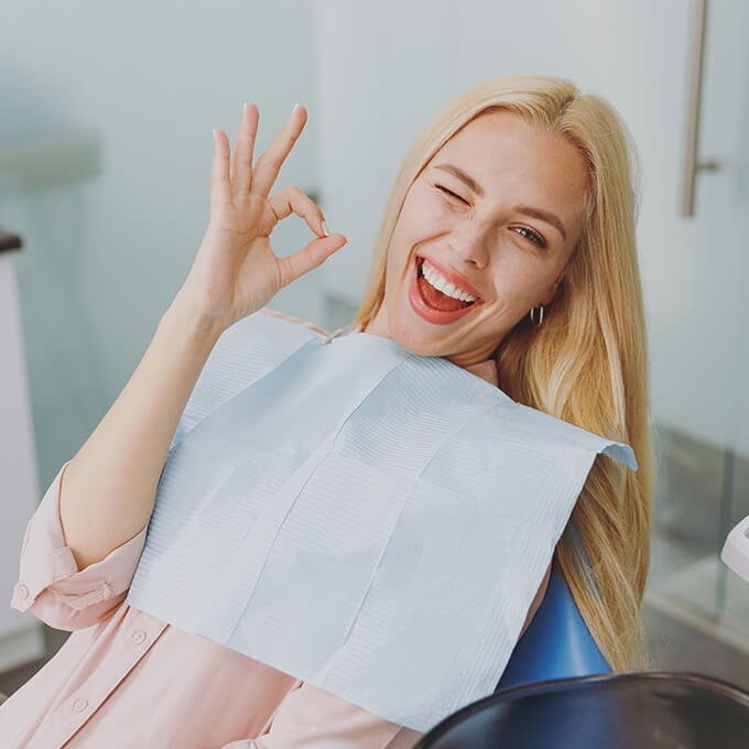 woman in dental chair