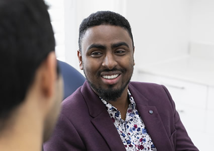 Male patient smiling