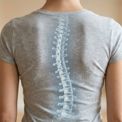 spine overlay on womans back