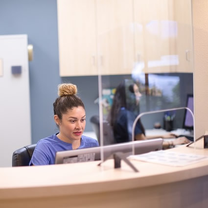 Front desk area