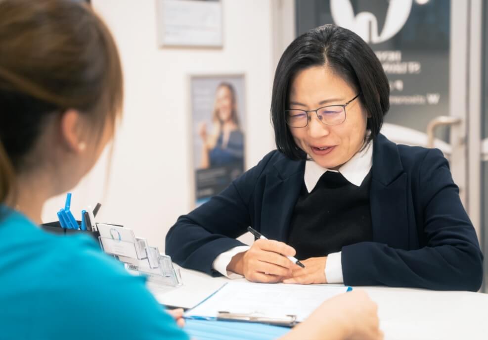 St. Leonards Square Dental Care patient filling out form