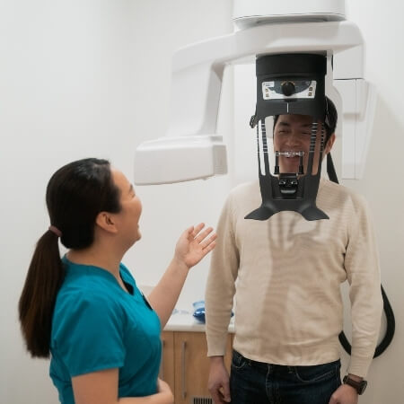 patient having xrays taken