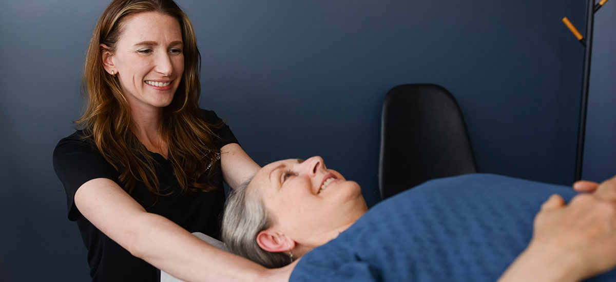 person getting neck adjustment