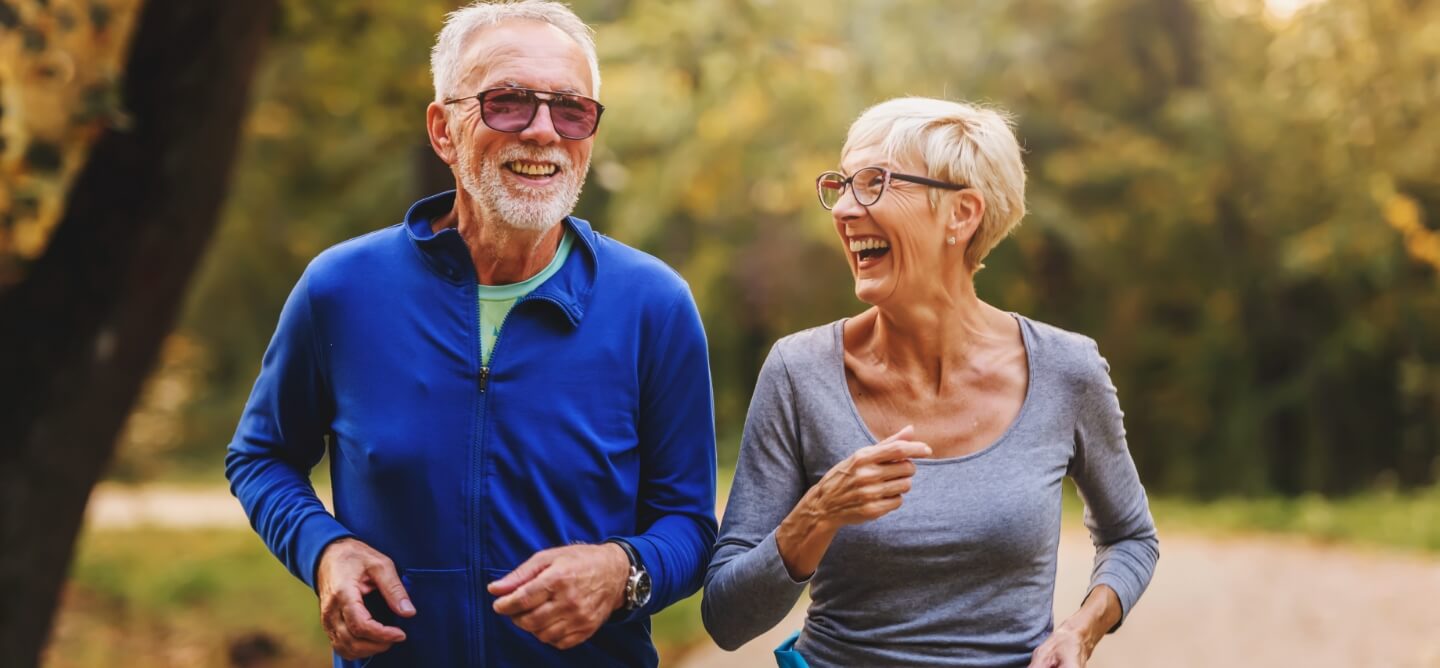 old couple jogging