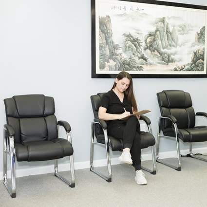 Patient in waiting area