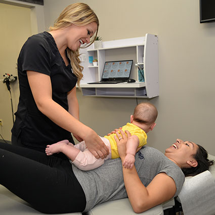 Dr Lisa baby adjustment on mom