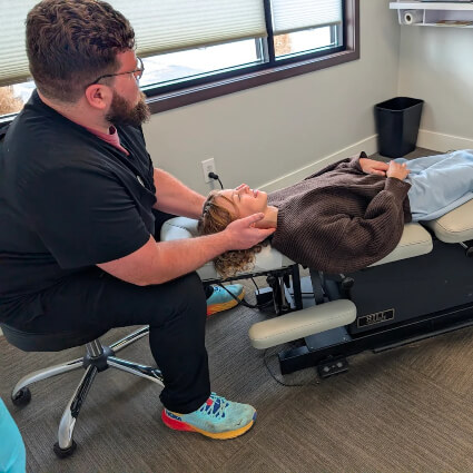 Adjusting patient on table