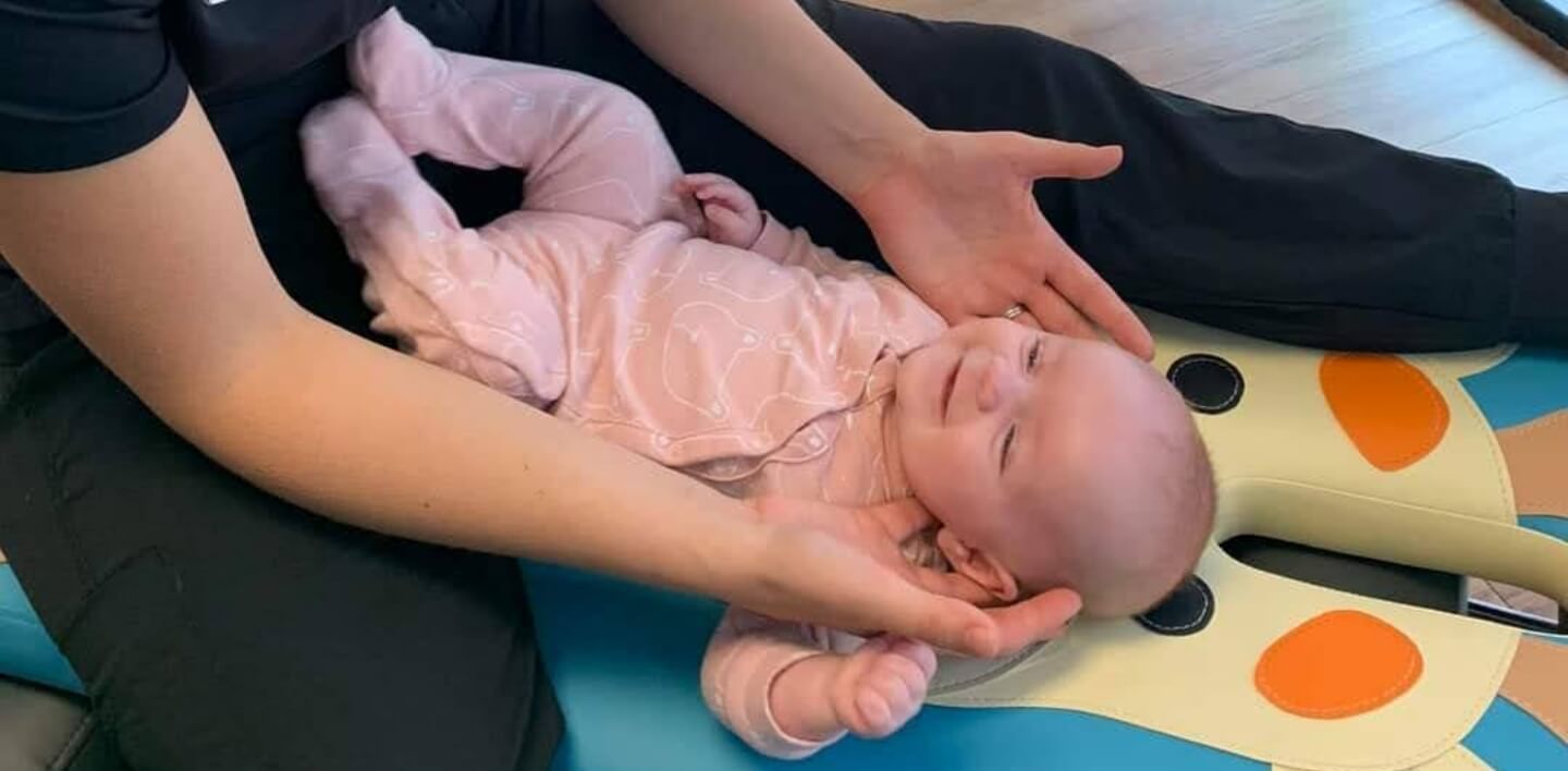 Massaging baby