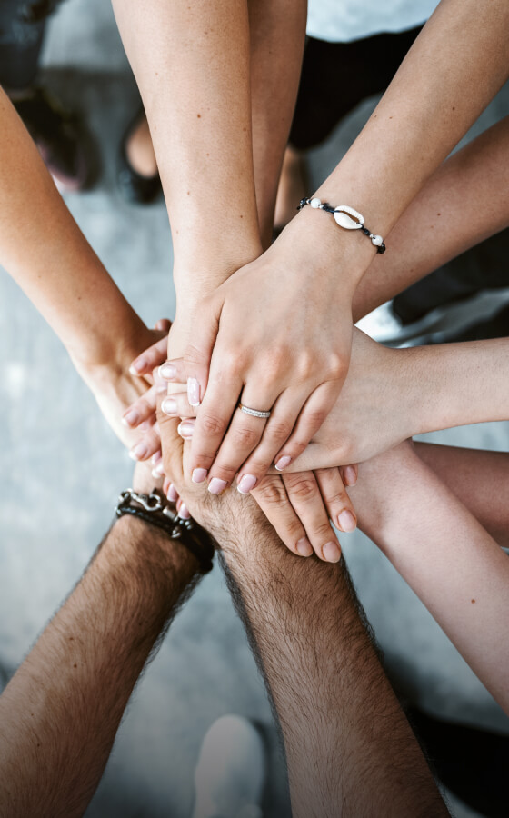 hands in a circle
