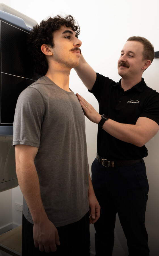 Semaphore chiropractor taking patients xrays