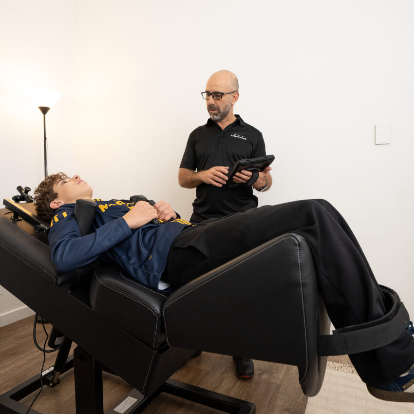patient on decompression table