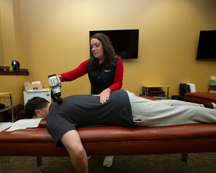 massager on patient's neck