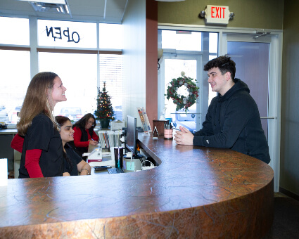 patient at front desk