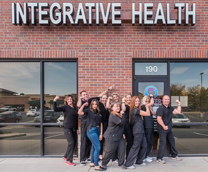 Fun staff picture outside practice