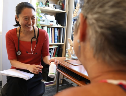 Doctor talking to patient