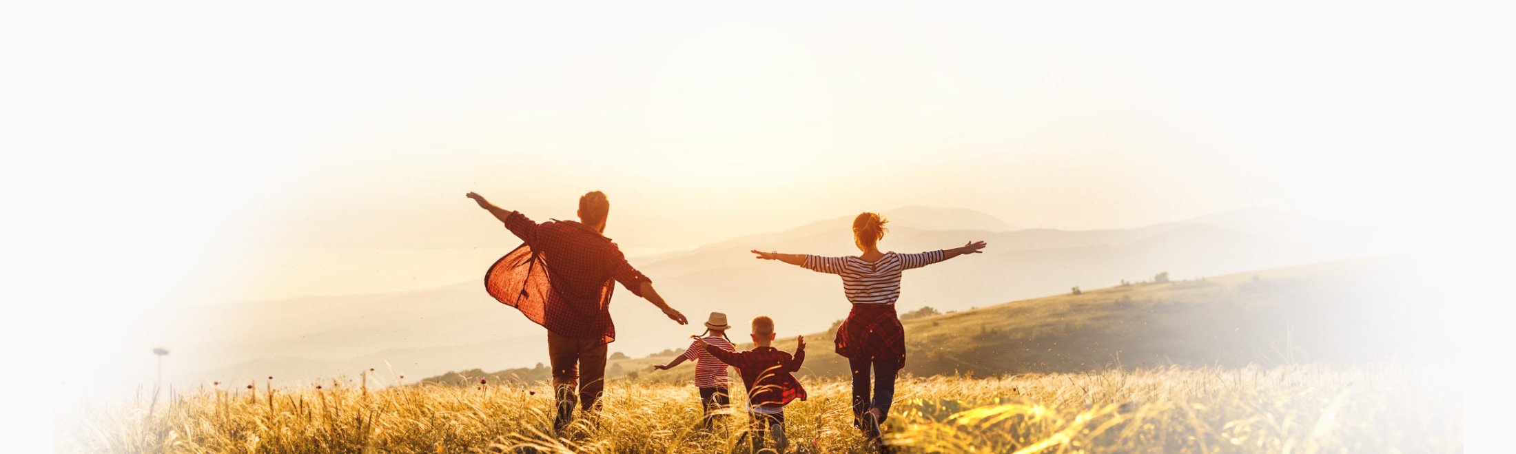 family in field