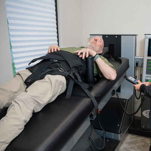 Male patient treated with Spinal Decompression