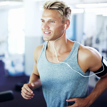 man running on thread mill