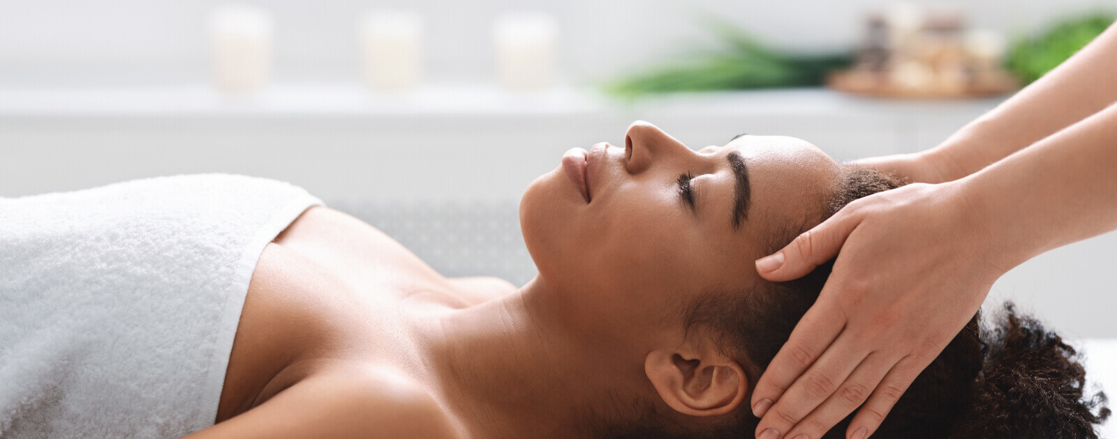 Female patient head massage