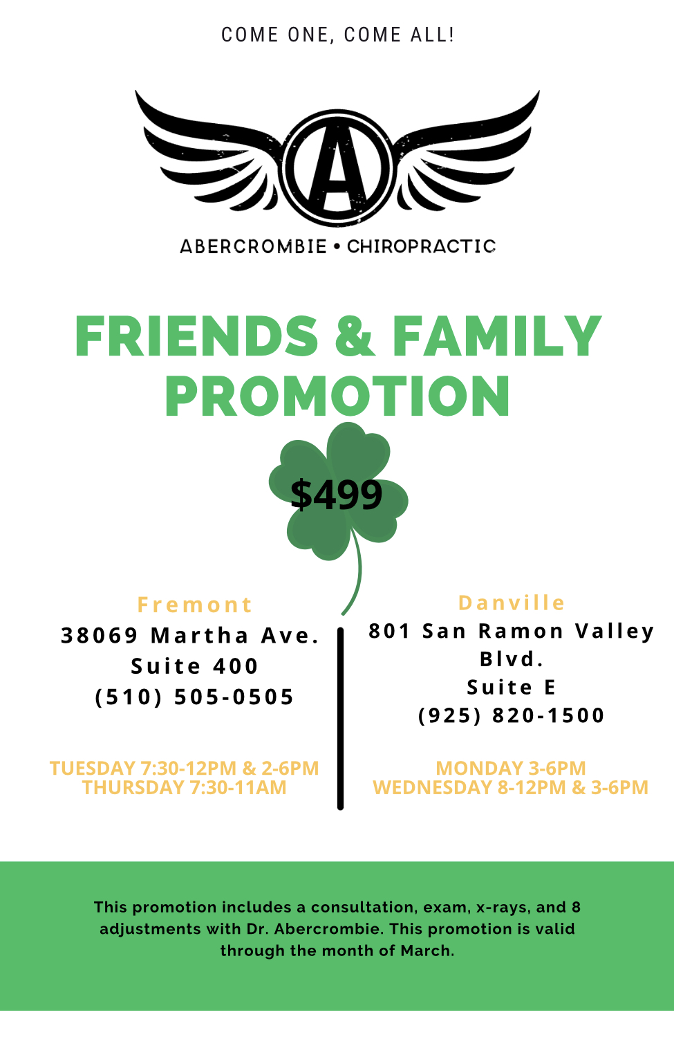 March Friends & Family Promotion