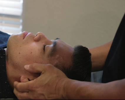 Man getting neck adjustment