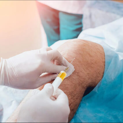 injection in persons knee