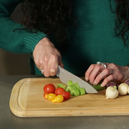 Cutting veggies