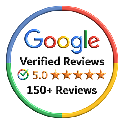 Google Verified Reviews 150+ Reviews badge