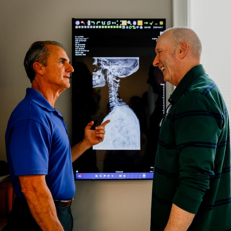 doctor pointing to xray
