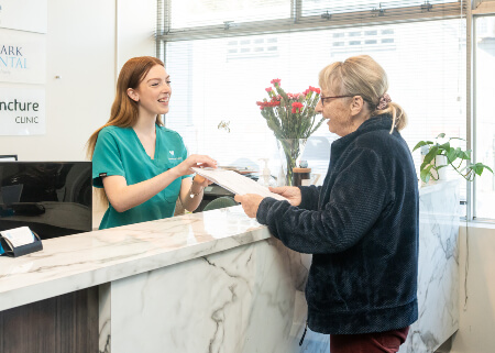 Shenton Park patient checking in at Shenton Park Family Dental