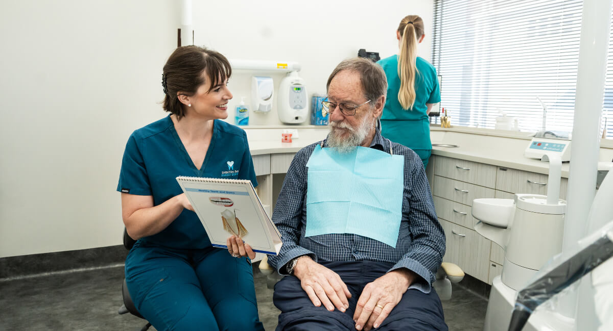 Shenton Park patient in a dental consultation at Shenton Park Family Dental