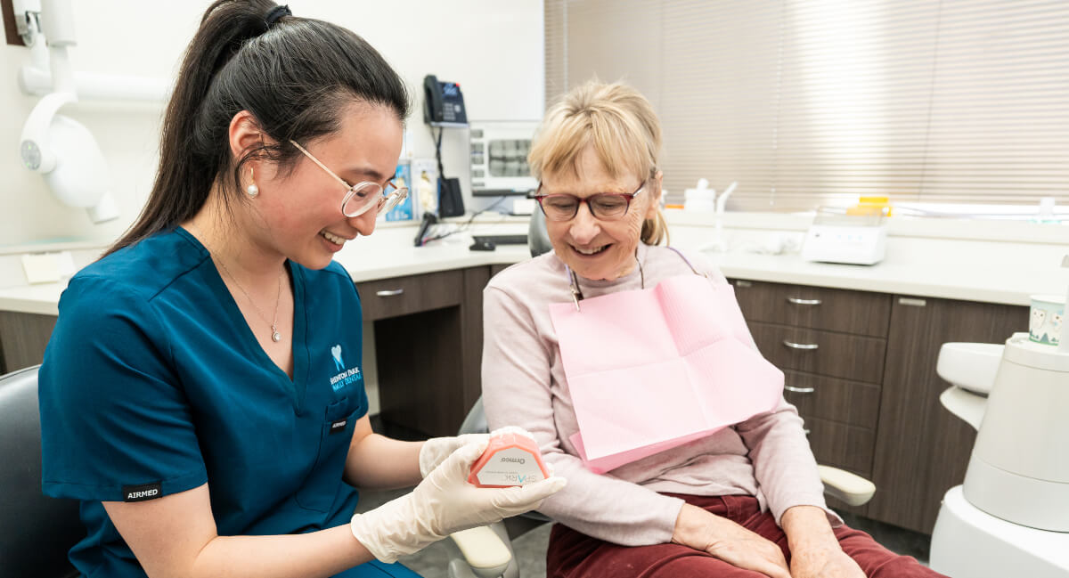 Shenton Park dentist in discussion with patient