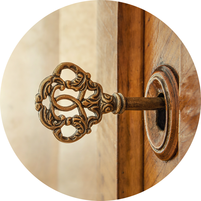 key in a door