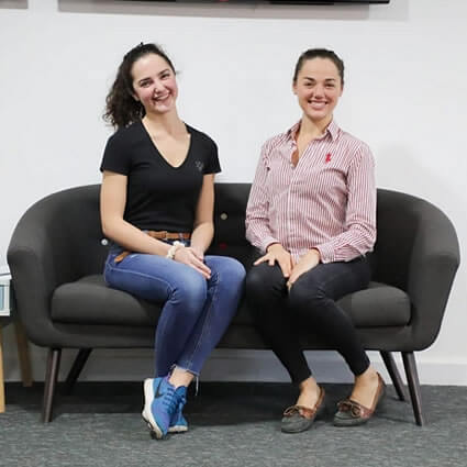 Giulia with her sister