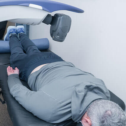 Laser therapy on back