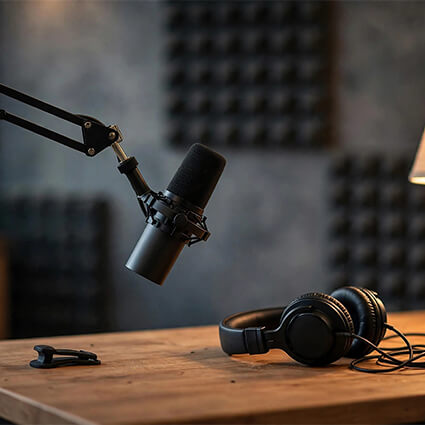 podcast mic and headset