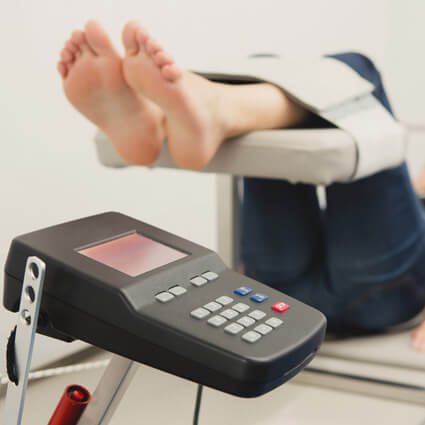 woman on spinal decompression table