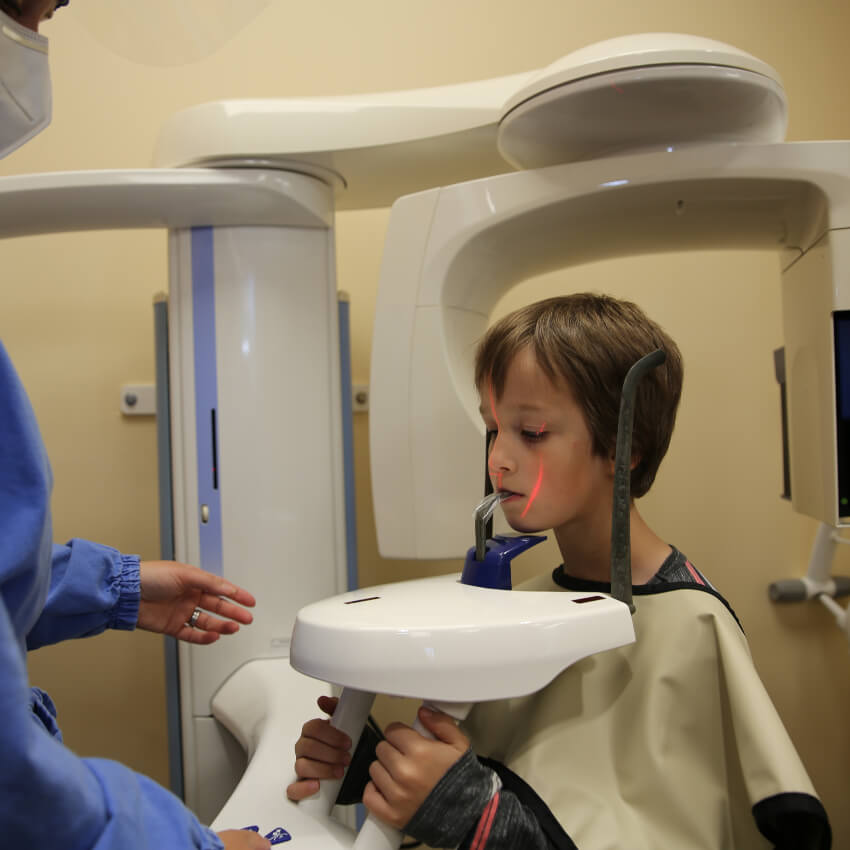 kid during dental xray