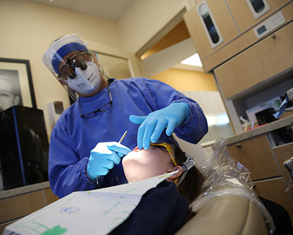 Working in patients mouth