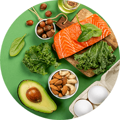 fish, eggs and healthy foods