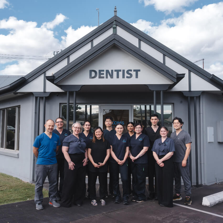 Our Access Dental Services team standing outside the office