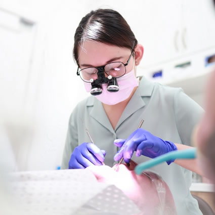 Doctor looking at patient