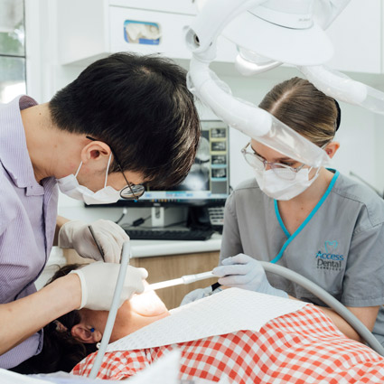 Doctor and patient in dental treatment