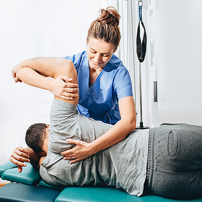 man getting a chiropractic adjustment