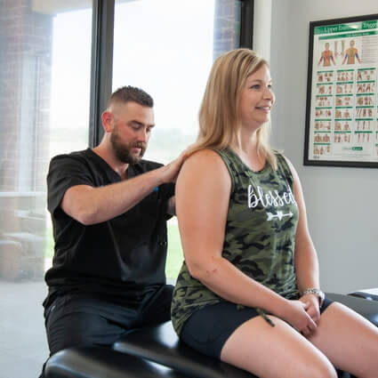 Woman getting adjusted