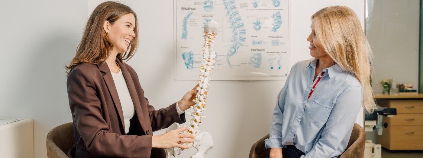 Auckland CBD patient in a chiropractic consultation
