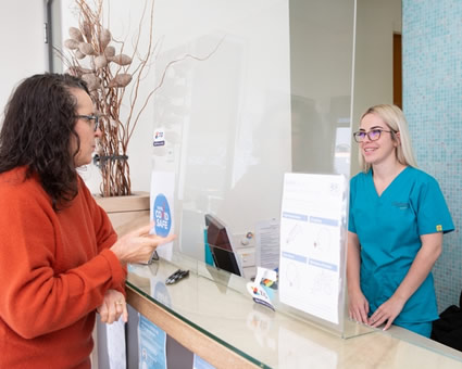 patient at reception